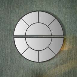 Metal Half Moon Set of 2 Wall Mirrors