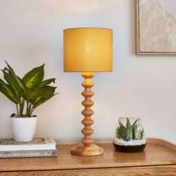 Barkweave Drum Lamp Shade Ochre (Yellow)