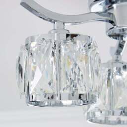 Kleio 3 Light Glass Chrome Semi Flush Ceiling Light - thumbnail 3