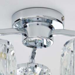 Kleio 3 Light Glass Chrome Semi Flush Ceiling Light - thumbnail 4