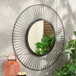 Elements Wire Round Indoor Outdoor Wall Mirror - thumbnail 1