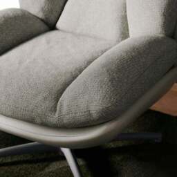 Oren Chenille Swivel Chair and Footstool - thumbnail 3