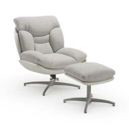 Oren Chenille Swivel Chair and Footstool - thumbnail 5