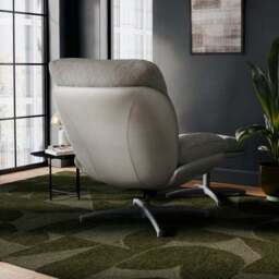 Oren Chenille Swivel Chair and Footstool - thumbnail 2