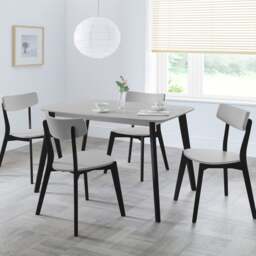 Casa 4 Seater Rectangular Dining Table, Grey and Black - thumbnail 1