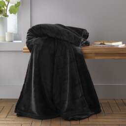 Catherine Lansfield Raschel Velvet Touch Throw Blanket 200cm x 240cm - thumbnail 1