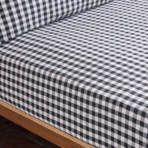 Portloe Gingham Woven 100% Cotton Fitted Sheet - image 1