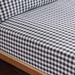Portloe Gingham Woven 100% Cotton Fitted Sheet