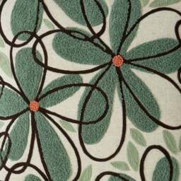 Crewel Work Floral Square Cushion - thumbnail 4