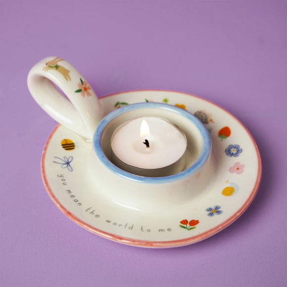 Love Life You Mean The World Ceramic Tealight Holder - image 1