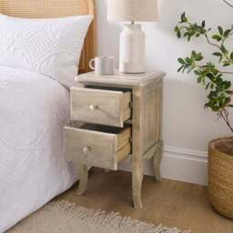 Giselle 2 Drawer Bedside Table, Mango Wood - thumbnail 2