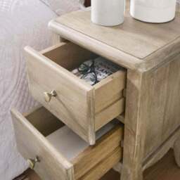 Giselle 2 Drawer Bedside Table, Mango Wood - thumbnail 3