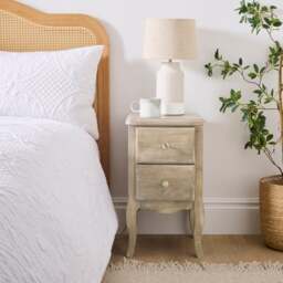 Giselle 2 Drawer Bedside Table, Mango Wood