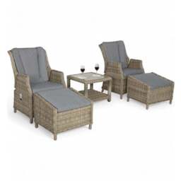 Wentworth 5 Piece Deluxe Reclining Outdoor Chair Set - thumbnail 4