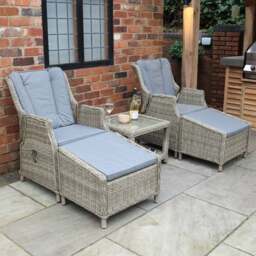 Wentworth 5 Piece Deluxe Reclining Outdoor Chair Set - thumbnail 1