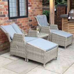Wentworth 5 Piece Deluxe Reclining Outdoor Chair Set - thumbnail 2
