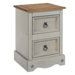 Corona 2 Drawer Bedside Table, Pine