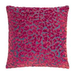 Velvet Leopard Print Square Cushion - thumbnail 3