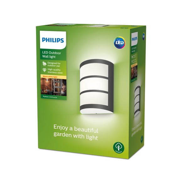 Philips Python Integrated LED Outdoor Wall Light, Warm White - image 1