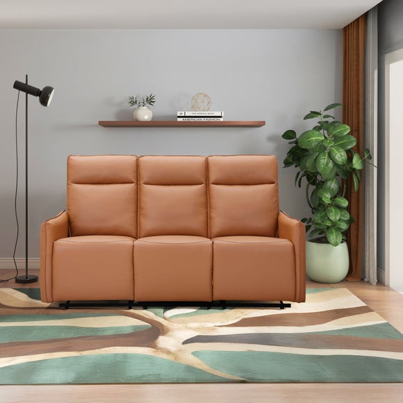Lugo Faux Leather Manual Recliner 3 Seater Sofa - image 1
