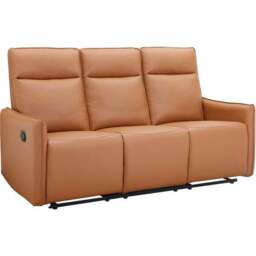Lugo Faux Leather Manual Recliner 3 Seater Sofa - thumbnail 3