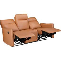 Lugo Faux Leather Manual Recliner 3 Seater Sofa - thumbnail 5