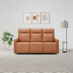 Lugo Faux Leather Manual Recliner 3 Seater Sofa - thumbnail 2
