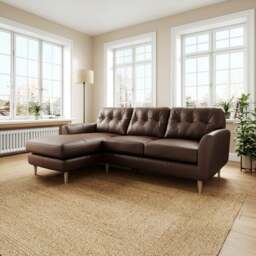 Sven Classic Leather Large Corner Chaise Sofa - thumbnail 1