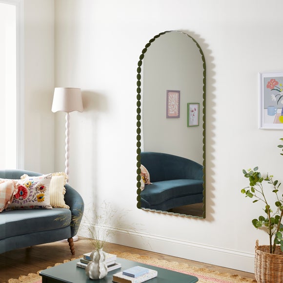 Scalloped Arched Full Length Wall Mirror - image 1