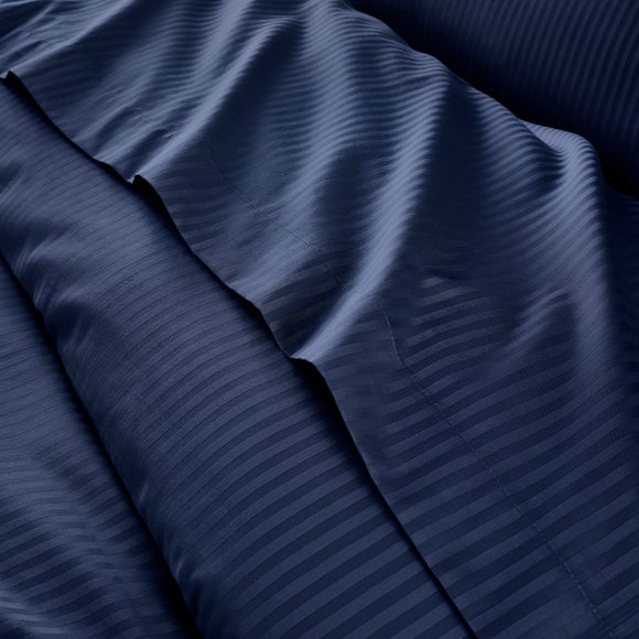 Hotel Cotton Stripe 400 Thread Count Flat Sheet - image 1
