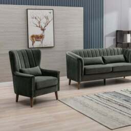 Image Furnishings Charlotte Velvet Wingback Occasional Armchair - thumbnail 4