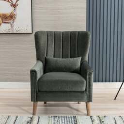 Image Furnishings Charlotte Velvet Wingback Occasional Armchair - thumbnail 1