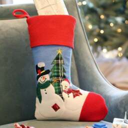 Textured Snowmen Christmas Stocking - thumbnail 2