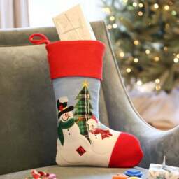 Textured Snowmen Christmas Stocking - thumbnail 5