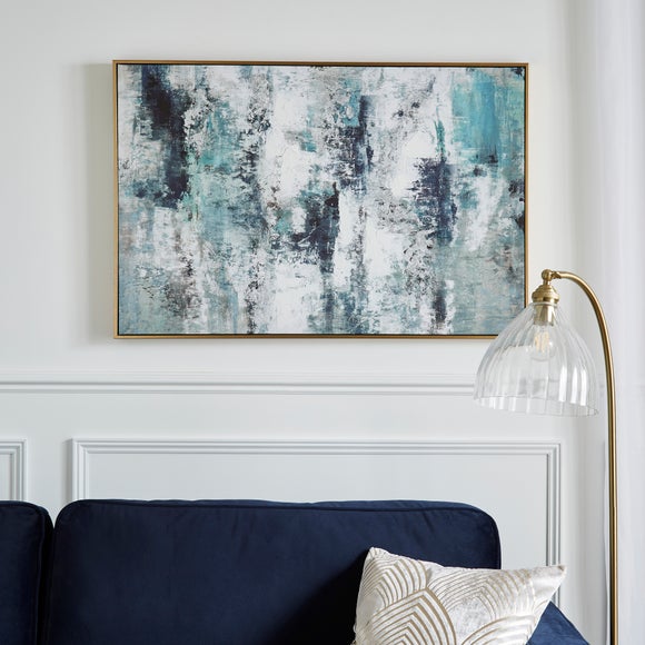 Blue Abstract Framed Canvas - image 1