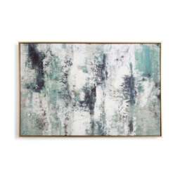 Blue Abstract Framed Canvas - thumbnail 3