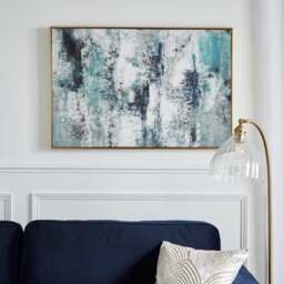 Blue Abstract Framed Canvas - thumbnail 1