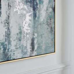 Blue Abstract Framed Canvas - thumbnail 2