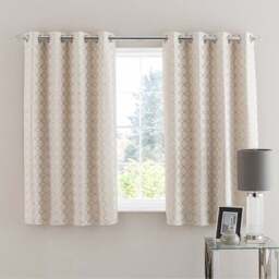 Chenille Ogee Eyelet Curtains - thumbnail 5