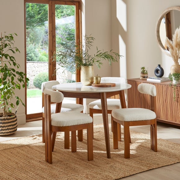 Thea Round Marble 4 Seater Dining Table - image 1