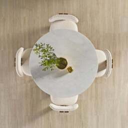 Thea Round Marble 4 Seater Dining Table - thumbnail 4