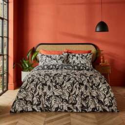 Sketched Leaf 144 Thread Count 100% Cotton Reversible Duvet Cover & Pillowcase Set - thumbnail 3