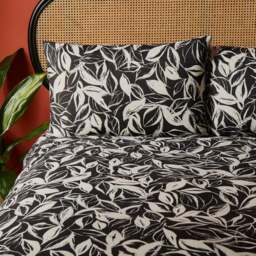 Sketched Leaf 144 Thread Count 100% Cotton Reversible Duvet Cover & Pillowcase Set - thumbnail 2