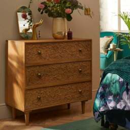 Jules Hand Carved 3 Drawer Chest - thumbnail 2