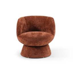 Tulip Chenille Curved Swivel Accent Chair - thumbnail 4