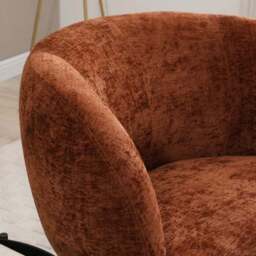 Tulip Chenille Curved Swivel Accent Chair - thumbnail 3
