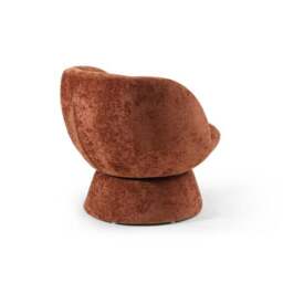 Tulip Chenille Curved Swivel Accent Chair - thumbnail 6