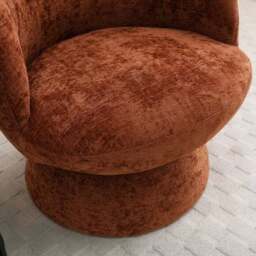 Tulip Chenille Curved Swivel Accent Chair - thumbnail 2