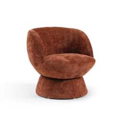 Tulip Chenille Curved Swivel Accent Chair - thumbnail 5
