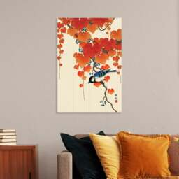 The Art Group Bird and Red Ivy Wooden Wall Art - thumbnail 1